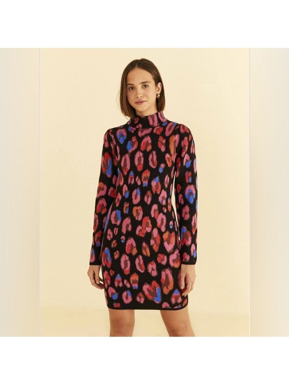 Farm Rio Iridescent Leopards Knit Mini Dress